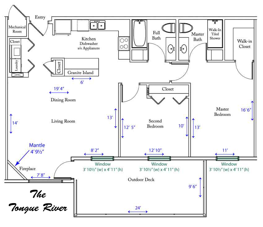 Tongue River apartment floorplan
